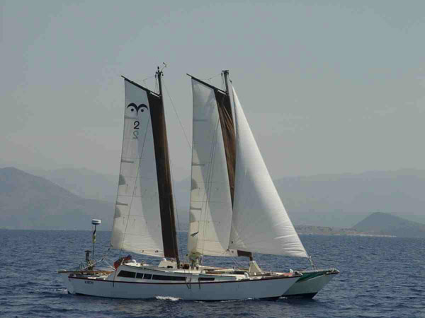 Tiki 36 with schooner rig