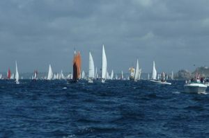 Fleet of sailing boats