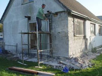 Work being carried out on Wharram HQ exterior