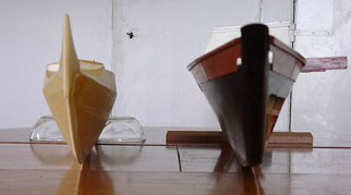 Models of Tangaroa and Tama Moana hulls