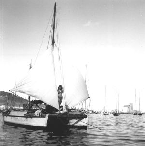 Black and white photo of Tangaroa