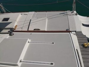 Decks and hatches with fresh white paint