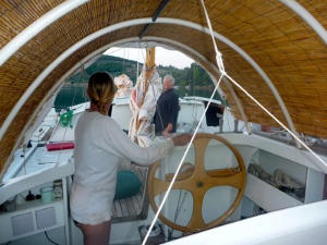 Hanneke at the helm