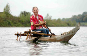 Klaus Hympendahl in outrigger canoe
