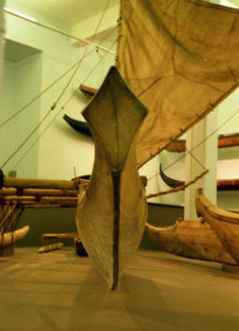 Outrigger canoe in museum