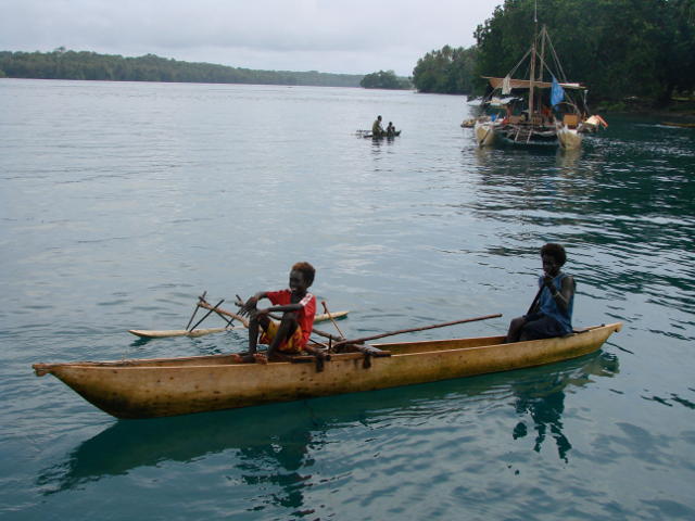 Pacific people using canoe form craft