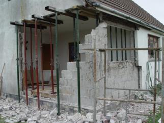 House with knocked down walls